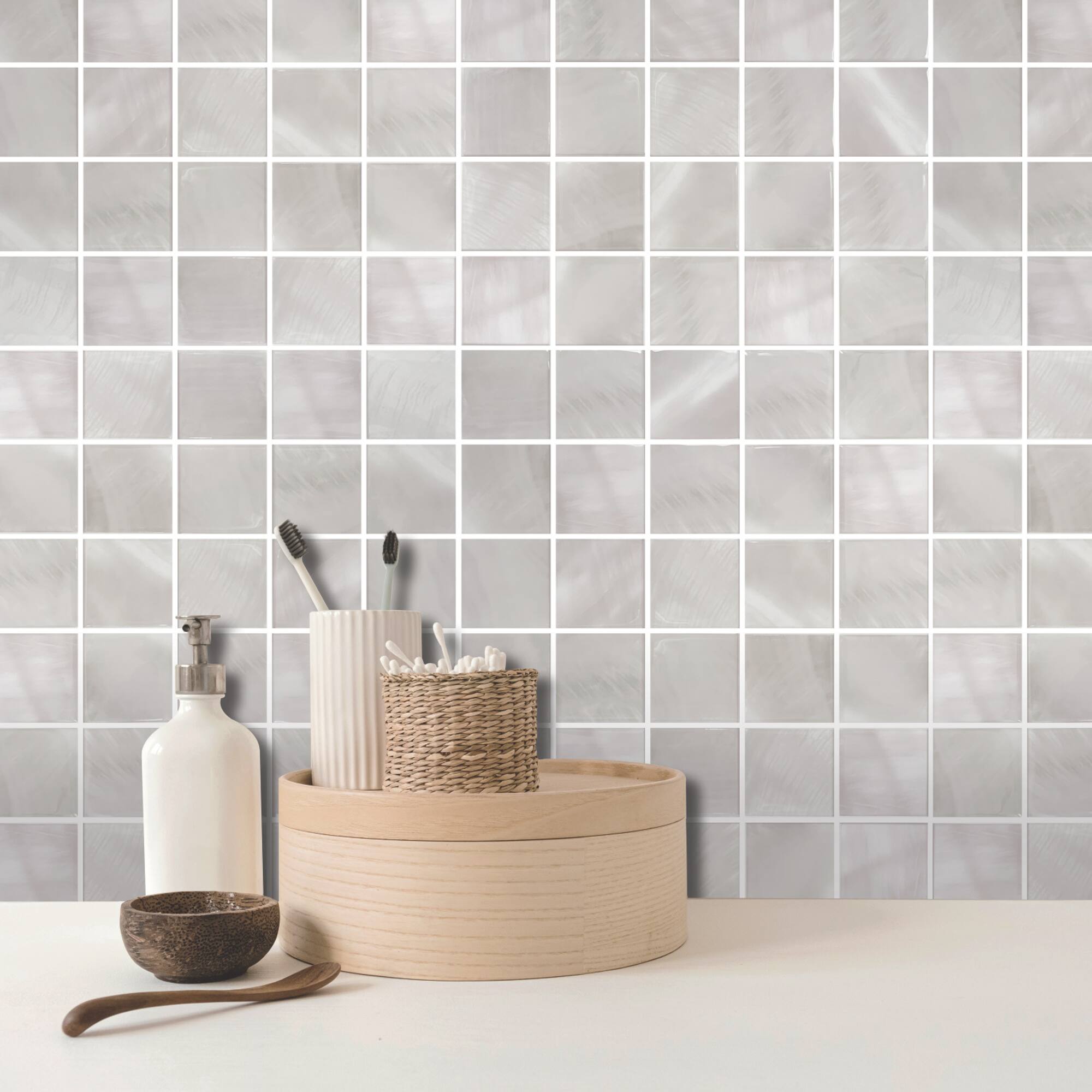 RoomMates Pearl Square Peel & Stick Sticktiles